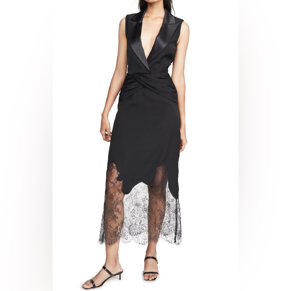 Self-Portrait Blazer Dress with Lace Detail